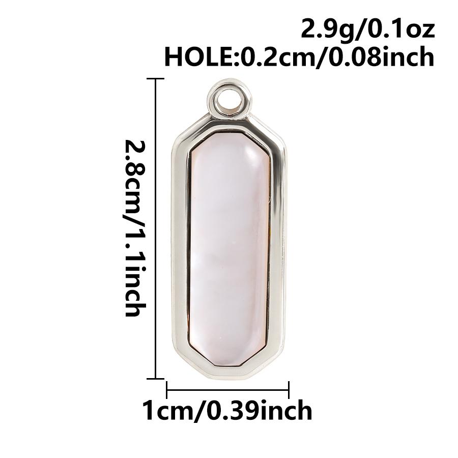 3pcs Gold/Silver Color PVD Metal Charms White Shell Stainless Steel Pendants For Jewelry Making Supplies Rhinestone DIY Pendant