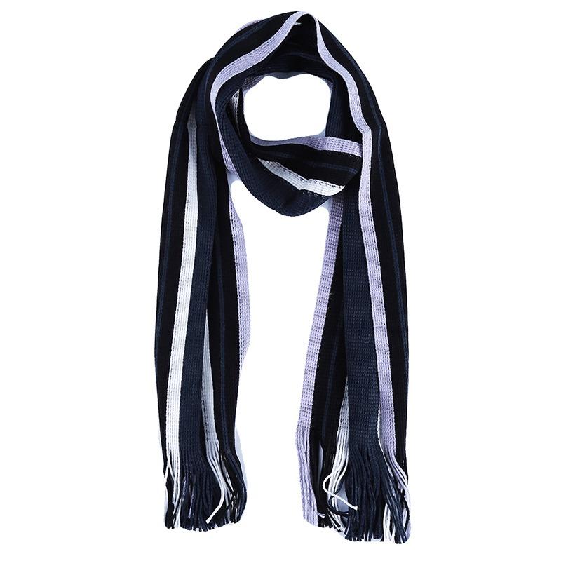 Classic Men's Scarf Winter Warm Faux Acrylic Soft Tassel Long Shawl Business Casual Striped Scarf Men's Clothing Accessories