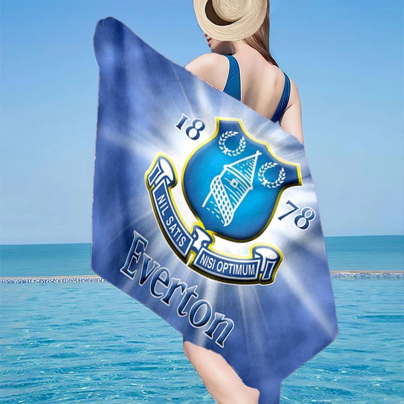 1PC Football Club Everton Beach Towel - Soft, Absorbent Microfiber, Lightweight, Ideal for The Beach, Parties, Travel, Camping Fan Gifts
