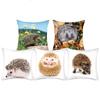 Kleintier Foto Kissenbezug Niedlicher Igel Kissenbezug Bedruckte Dekokissenhülle für Zuhause Sofa Dekorative Kissen