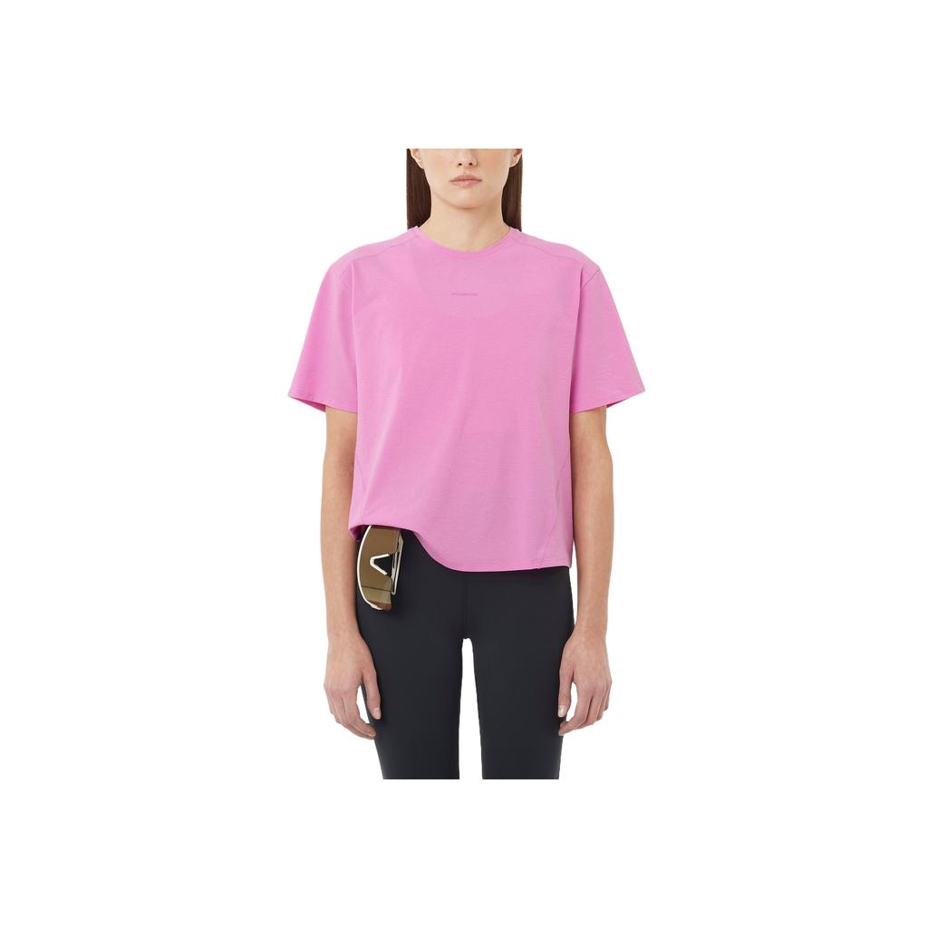 Salomon Trackline Series Fashionable Skin-Friendly Minimalist Versatile Short Sleeve Drop Shoulder T-Shirt Women Tops C26595