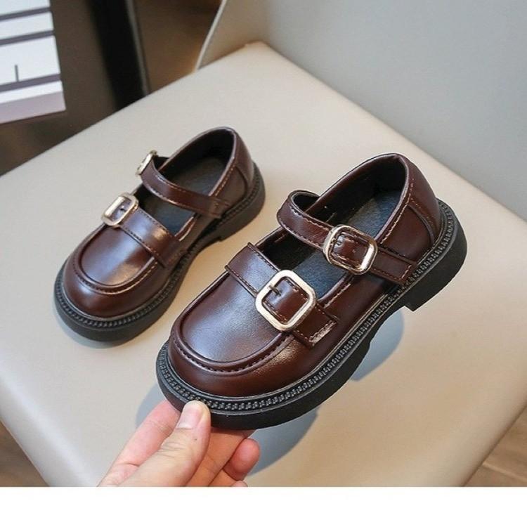 

Korean Girls Leather Princess Shoes Black Spring Autumn Campus Performance Children Flats size 26 бордовый