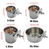 Stainless Steel Bird Feeding Cups with Clamp Holder - Perfect for Parrot Food and Water
