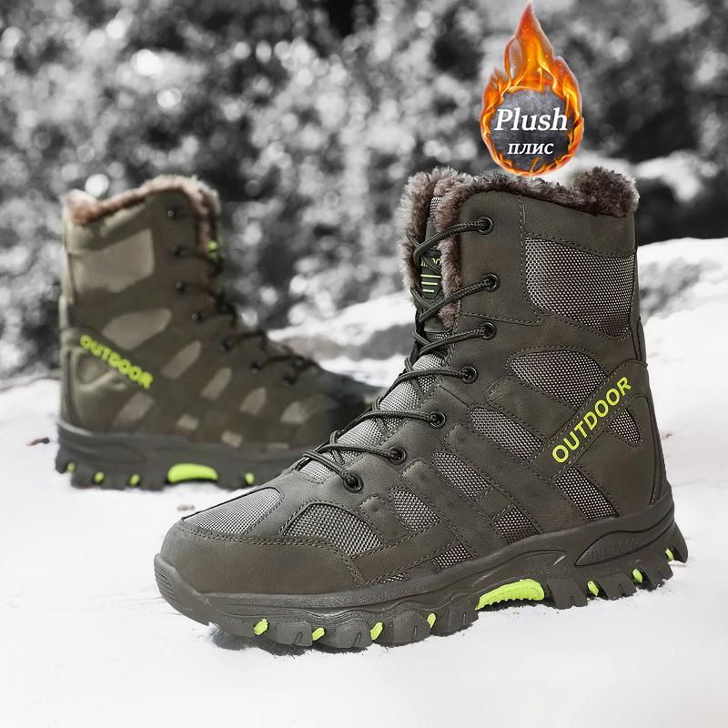 Zimowe wysokie buty turystyczne męskie Outdoor Mountain Climbing Sneaker męskie najwyższej jakości modne codzienne buty śnieżne do wędkowania i polowania