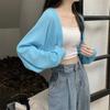 Lantern Sleeve Knit Cardigan Crochet Hollow Loose Women's Long Sleeve Thin Coat NewFashion Simple Casual Commuting Spring Autumn