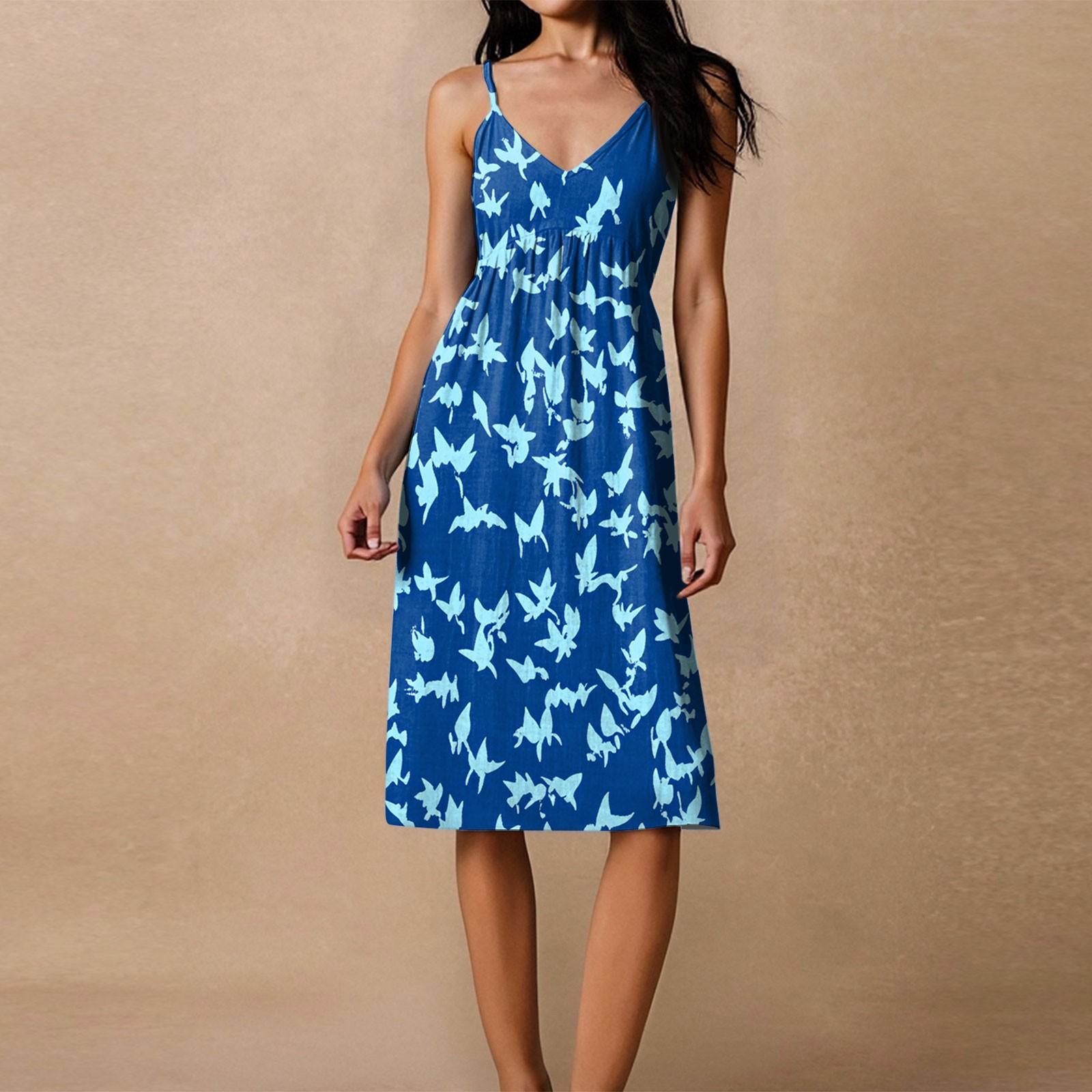 

Жіноча сукня на тонких бретелях, з відкритою спиною, з бантом, вільного крою, повсякденна, пляжна, для відпустки, з квітковим принтом, сарафан L