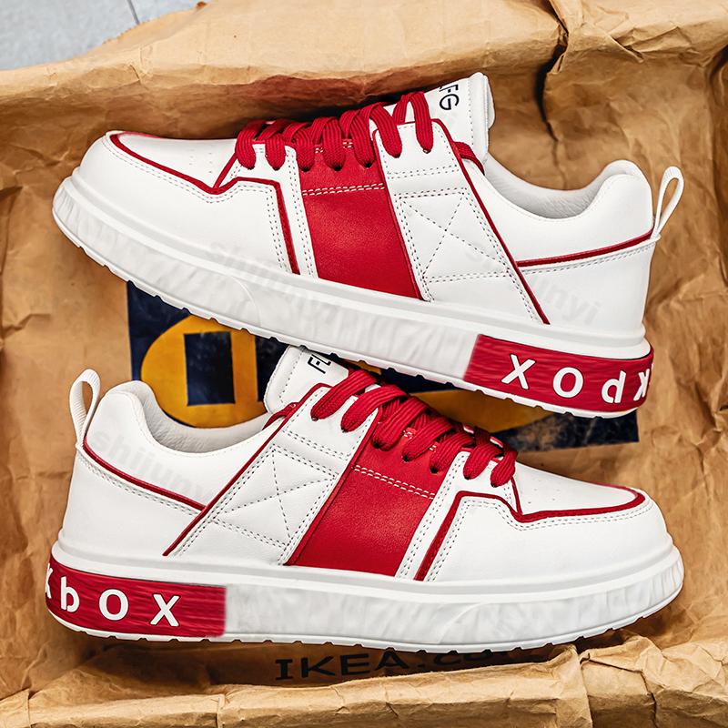 

Fashion Men s Spring 2025 New Fashion Trend Shoes Casual Thick Soled Flat Shoes Versatile Height Increasing Comfortable Sports Sneakers 39 красный