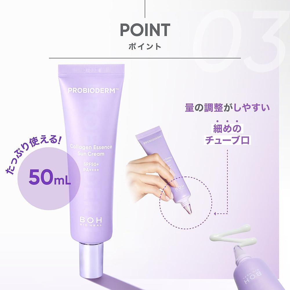 Boh Probioderm Collagen Essence Sunscreen SPF50+ PA++++ 50ml with Niacinamide and Hyaluronic Acid