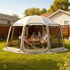 Screen House Tent, 4500 x 4250 x 2450 mm, 12-15 Person Pop Up Screen Tent, Portable Screened in Canopy with Carry Bag, Netting Sides, Ground Stakes,