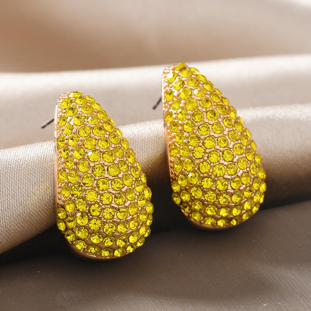 Elegant Water Drop Zircon Diamond Earrings for Women - Light Luxury European & American Fashion