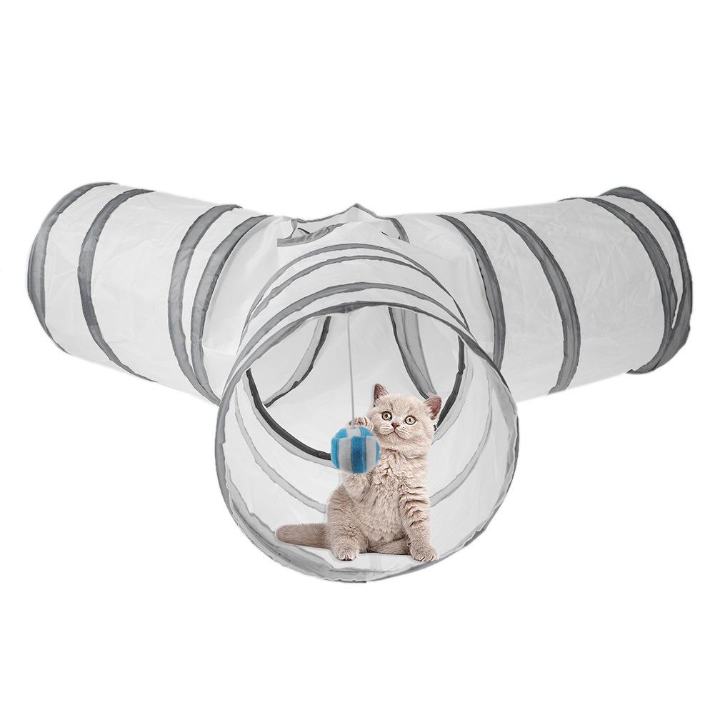 Three-way Pet Cat Folding Tunnel Interative Tube Fun Toy with Small Ball