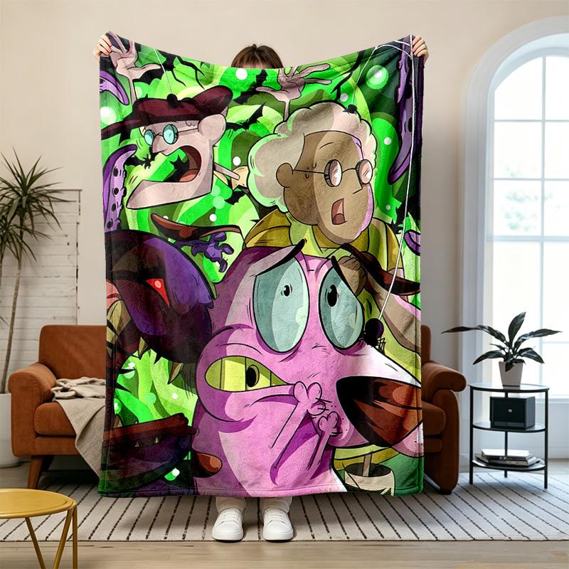 Courage the Cowardly Dog Soft and Comfortable Flannel Suitable for Sofas Living Rooms Outdoor Camping Travel and Also Makes a Great Anniversary Gif
