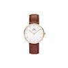 European and American Watches CLASSIC Series Watch Quartz Movement Leather Strap 36mm White Dial Women's Watch 30 Meters DW00100035