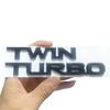 Emblema auto TWIN TURBO Bi-turbo Nero lucido/Argento lucido Distintivo 3D modificato che conferisce un'estetica da prestazioni aggressive alla parte posteriore del veicolo