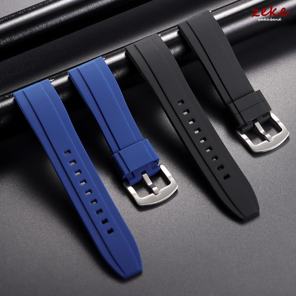 Silicone Rubber Watch Strap 20mm 22mm Sports Watchband Black Green Orange Blue Wristband Universal Quick Release Bracelet Belt
