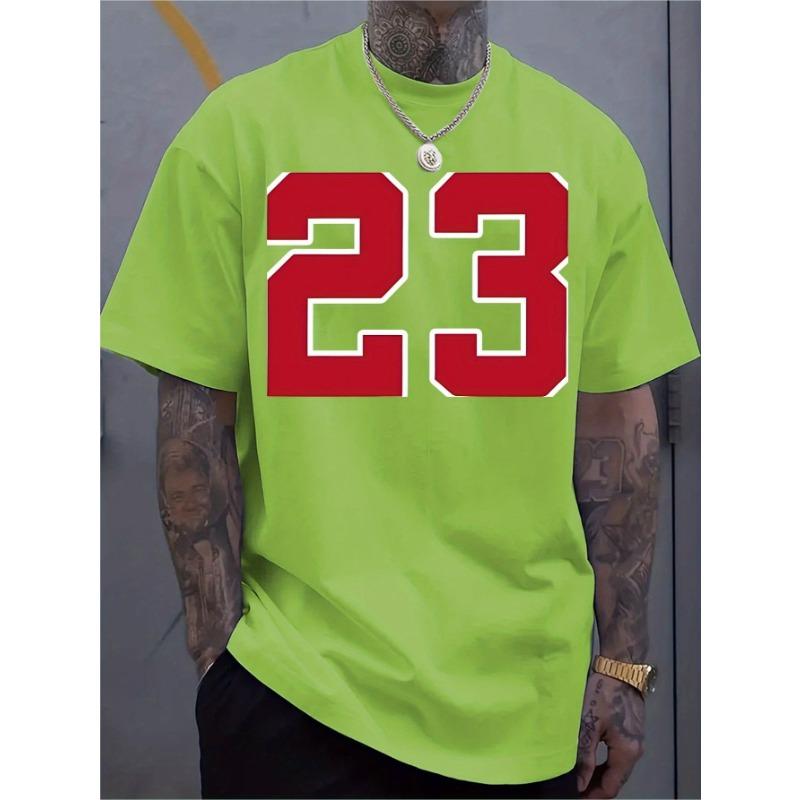 Men's fashionable round neck T-shirt, versatile short-sleeved, travel/summer/beach, fitness/running/training