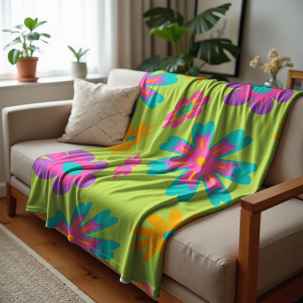 Bright Magenta Dot Soft Flannel Blanket Breathable Warm Throw for Office Car Sofa Kids Room Birthday Xmas Gift