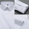 Men's High Quality Dress Shirts Long Sleeve Slim Fit Solid Stripe Business Formal White Shirt Male Pocket Social Clothing 7XL