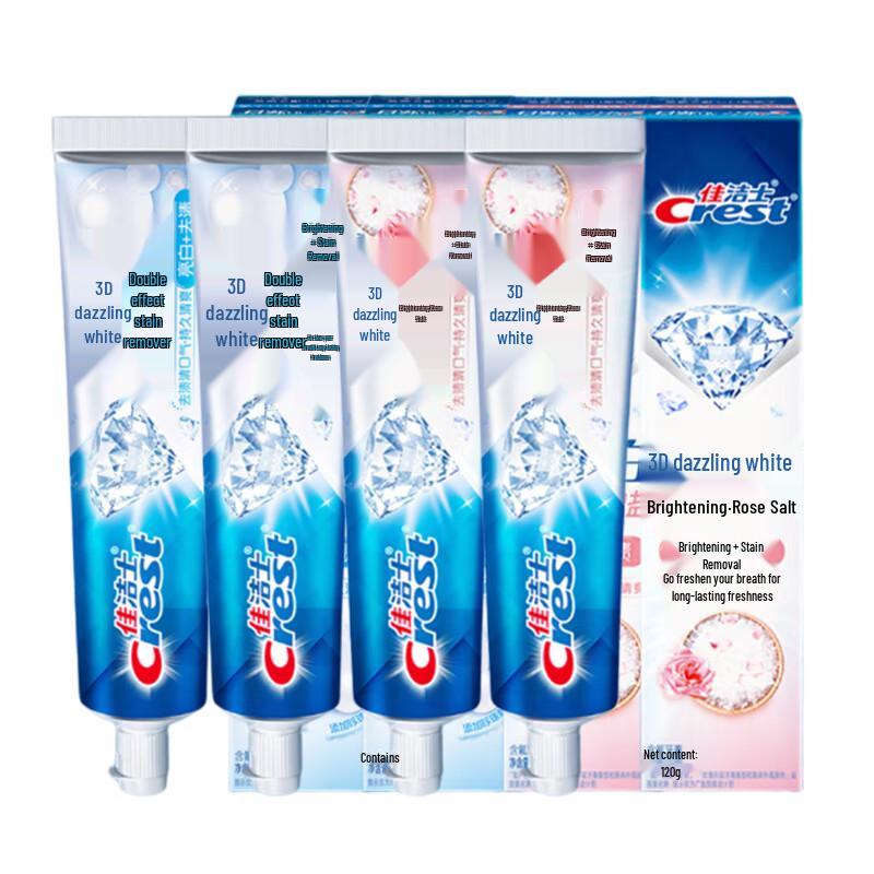 

Crest 3D White Toothpaste 4-Pack (Rose Salt & Stain Removal)