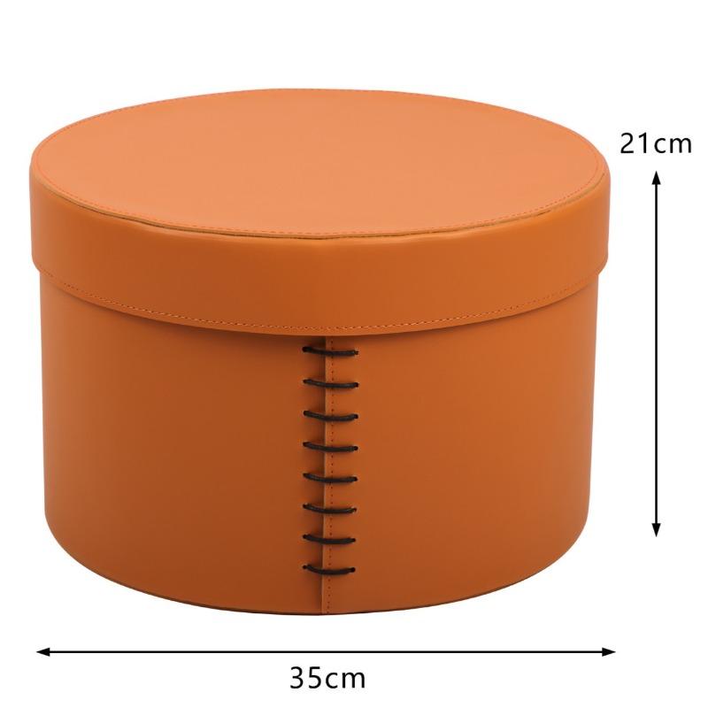 Leather Storage Box Clothes Organizer Boxes Multifunctional Accessory Organizing Case Luxury Closet Organizers Cases with Lid оранжевый