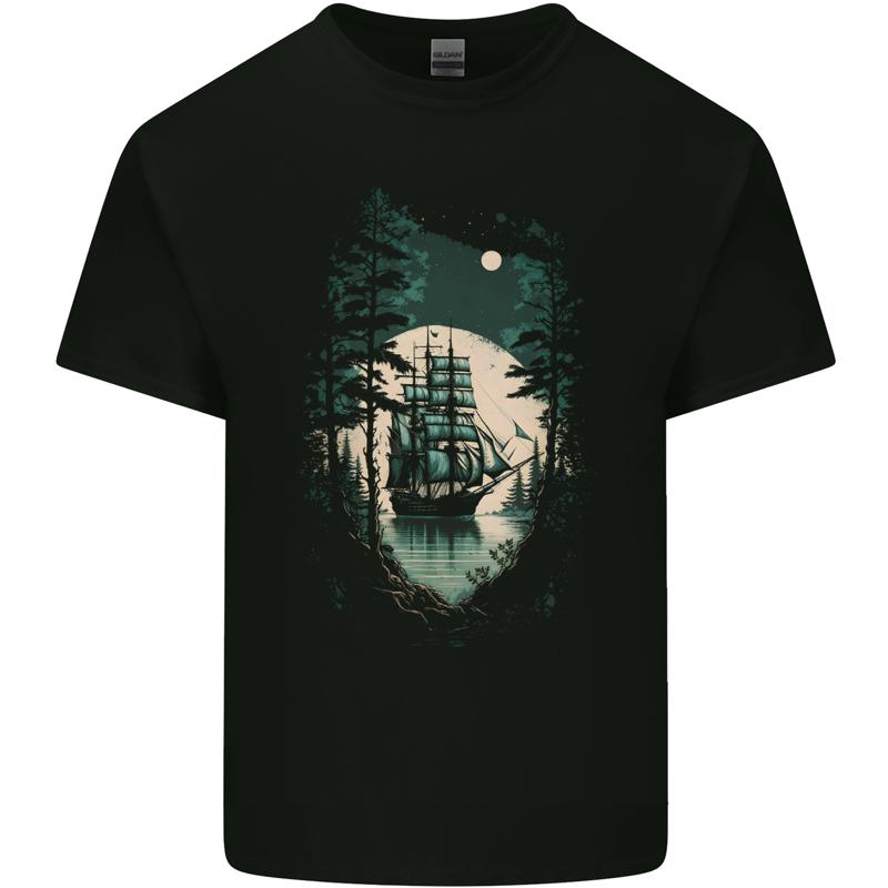 

A Segeln Schiff IN Der Mondlicht Matrose Herren Baumwolle Maglietta T-Shirt - Men s Summer Cotton Graphic Tee S разноцветный