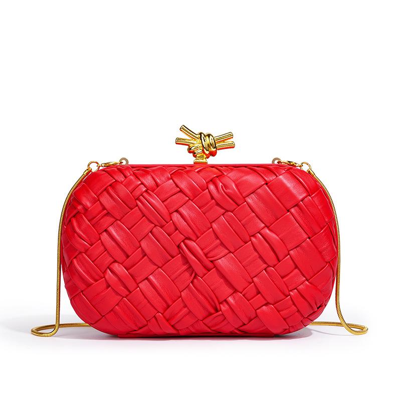Women'S Bag Woven Handbag Versatile Fashion Banquet Clutch Bag Shoulder Dinner Bag Shoulder Chain Bag Women