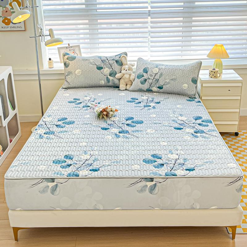 Bonenjoy Summer Mattress Cover Cooling Feel Bedspread Quilted Bed Cover Queen Size Bedsheet Fundas De Colchón (No Pillowcase)