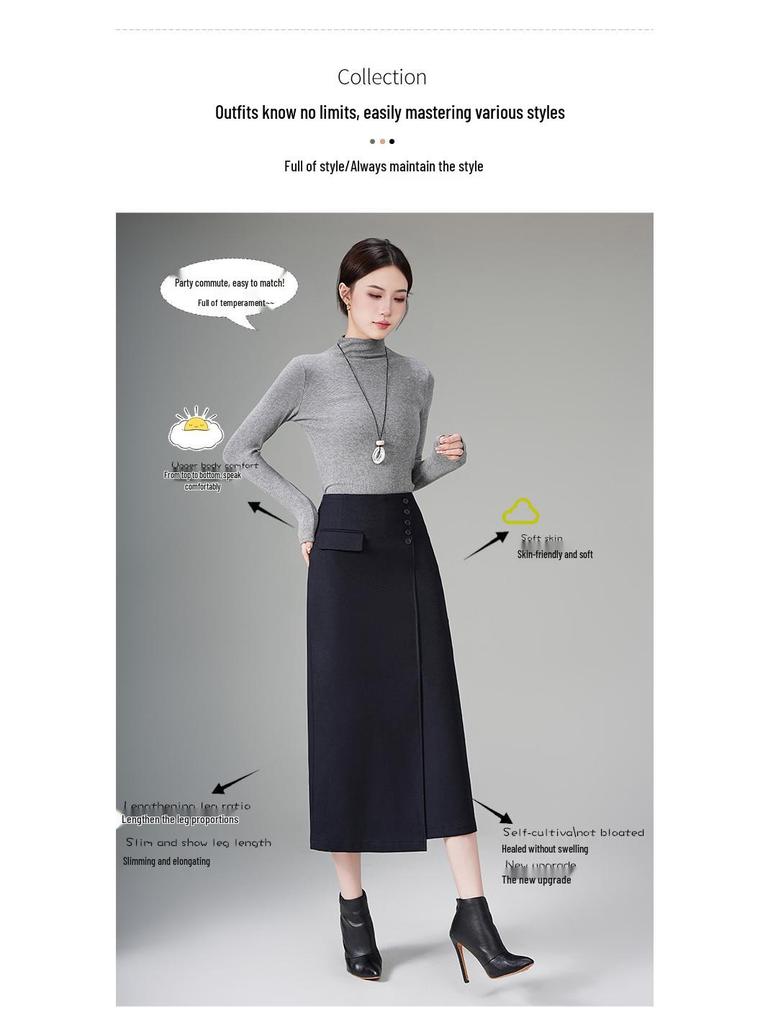 Women's 2026 High-Waisted Irregular Midi Skirt - Slimming Professional Fit