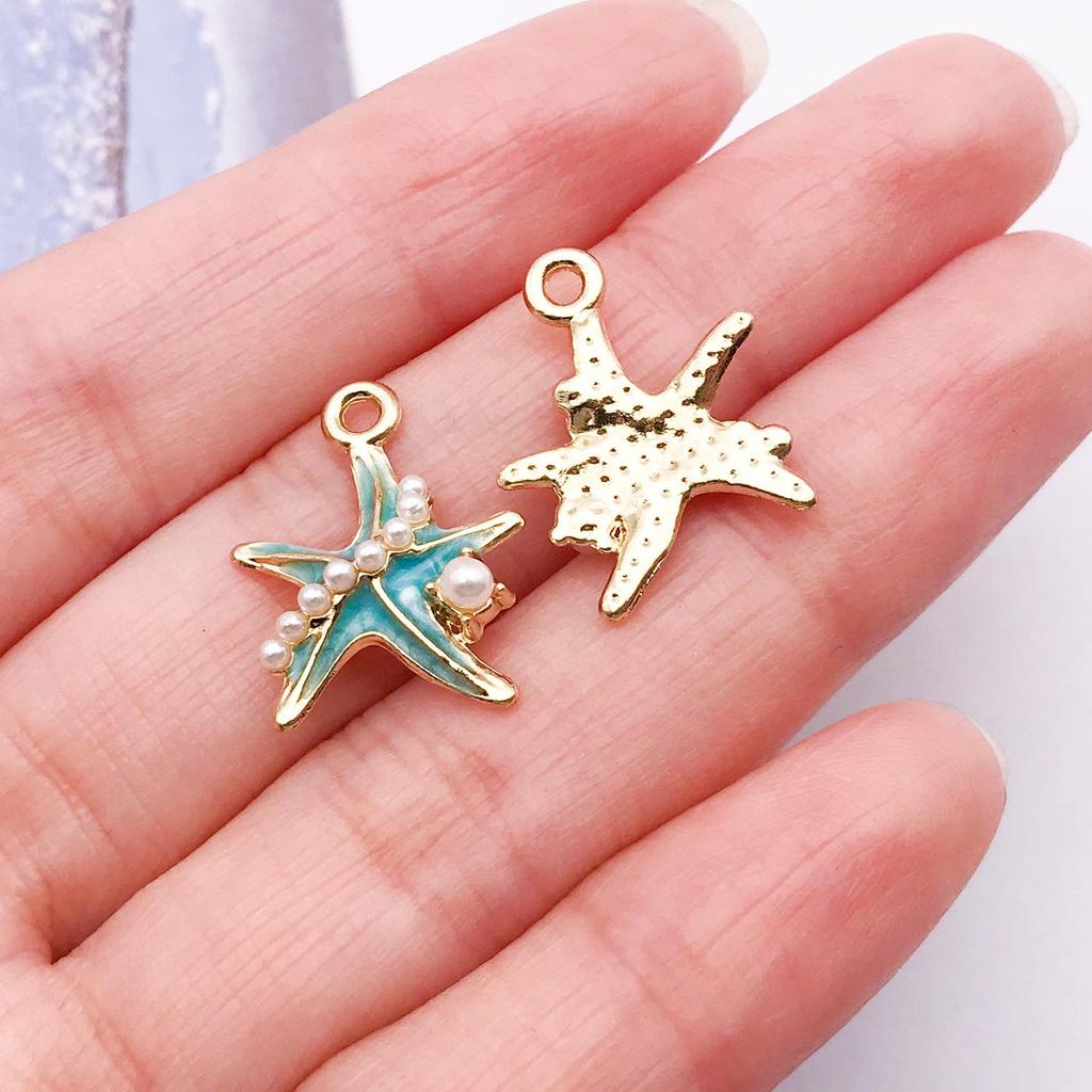 Alloy Pearl Inlaid Fishtail Charm for DIY Necklace, Bracelet & Earrings – Luxury Jewelry Accessory