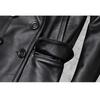 Chinese Size Long Jacket Men Genuine Leather Wind Coat Classic Black Plus Size Cowhide Jacket Casual Leather Cloth