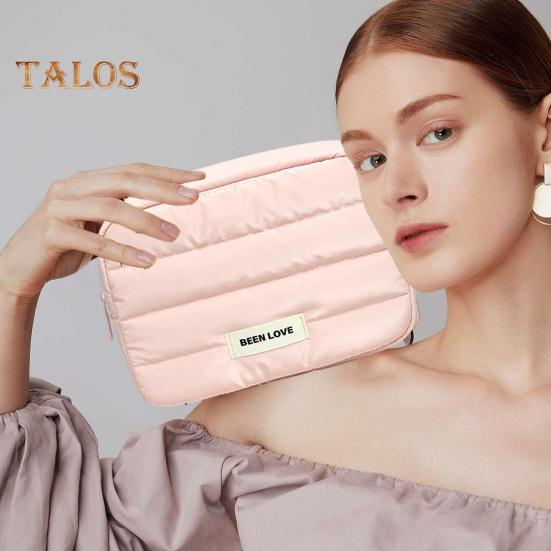 Women Padded Makeup Bag Portable Cosmetic Organizer Waterproof Zippered Handbag Toiletry Pouch for Girls Travel Home Use