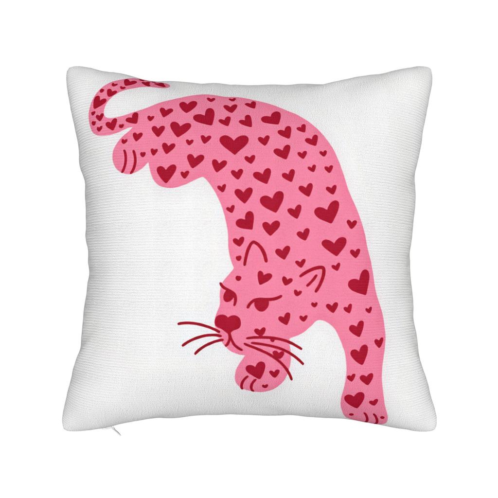 Pillow Cover Pink Black Leopard Duo Lying Sitting  Morden Pillow Case For Chair Sofa Home Decor Pillowcases
