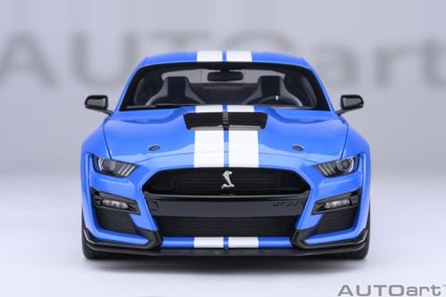 AUTOart 1/18 Scale Ford Mustang Shelby GT500 (Blue/White Stripes) Finished Product 73094