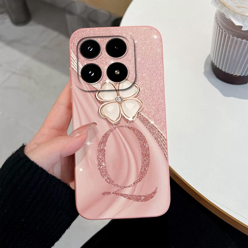 Phone Cover For Xiaomi 17 15T Pro Poco F7 Ultra C75 C55 C50 C31 Four Leaf Clover Letter Pattern Matte Silicone Shockproof Bumper Case For Xiaomi Shell