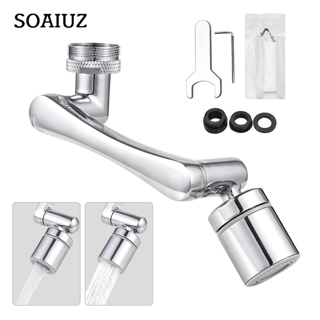 Aoresac Universeller Schwenkbarer Wasserhahnverlängerer 1440 Grad Drehbarer Wasserhahn-Belüfter mit 2 Wasserauslassmodi