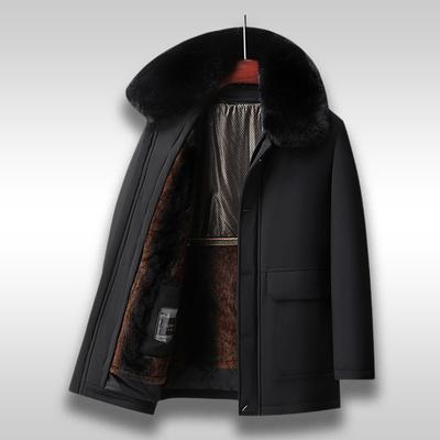 Imbottito-su Cappotto di Cotone da Uomo Padre, Cappotto di Cotone Ispessito a Pelo di Media Età e Anziano, Giacca Imbottita di Cotone con Fodera Rimovibile