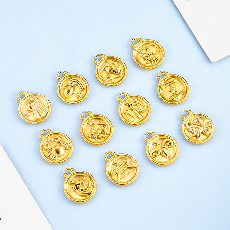 18k Gold Zodiac Pendants for DIY Luxury Jewelry - Small Accessories for Bracelets & Necklaces
