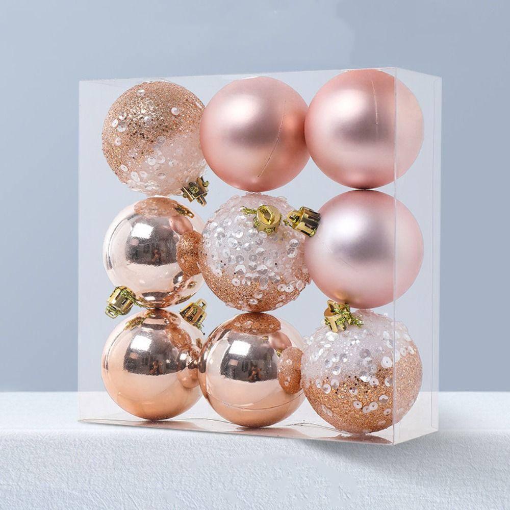 9pcs Creative Christmas Ball Set 6cm Hanging Ornament DIY Supplies Christmas Tree Pendant  Room