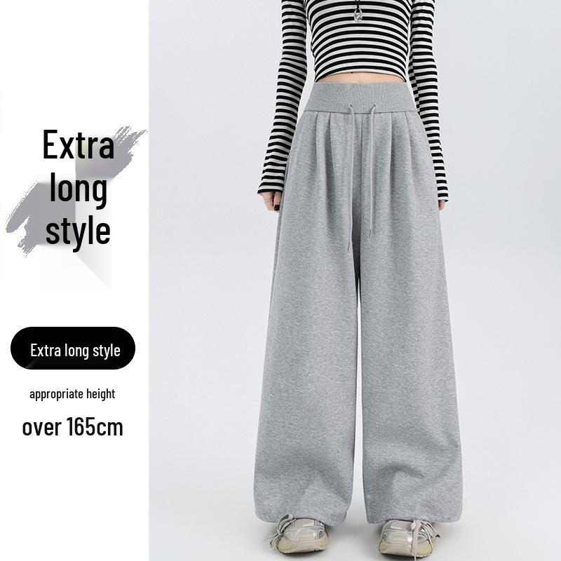Women s High-Waisted Drawstring Wide-Leg Pants - Casual Loose Fit, Spring 2026 Extra Large