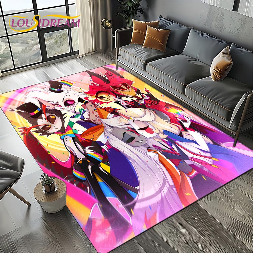 2025 H-Hazbin Hotel Charlie Cartoon Carpet Rug for Bedroom Living Room Home Sofa Decoration,kids Game Play Decor Floor Mat Gift