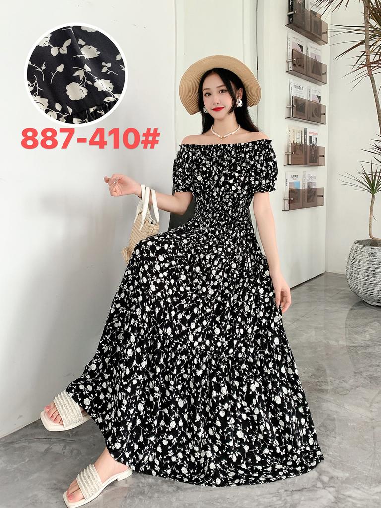 Seaside vacation beach dress cotton floral dress female shabahemi muslim