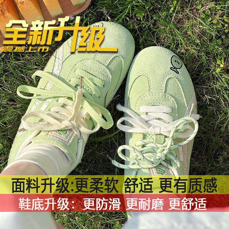 

Round head mint green racing shoes versatile flat-bottomed casual sports shoes women s 2025 new autumn Forrest training shoes 35