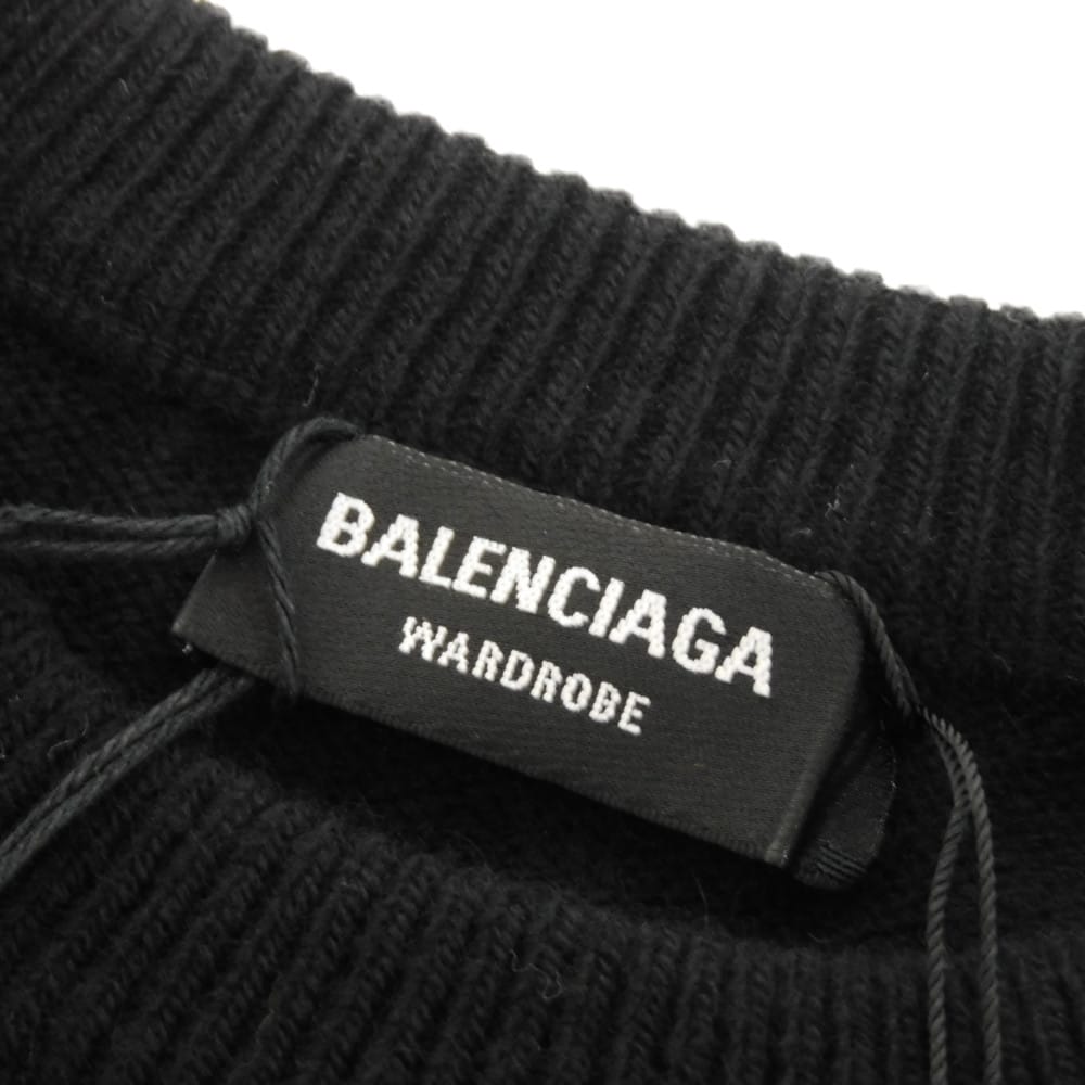 Used 11221 All-Over Logo Print Crew Neck 702959 T4127 1000 7840 All-Over Print Cashmere Wool XS 170/88A Unused Black