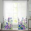 Spring Plants Field Flowers And Herbs Chiffon Sheer Curtains for Living Room Bedroom Home Decoration Window Voiles Tulle Curtain