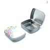 Portable Mini Metal Hinged Tin Box With Lid Rectangular Small Storage Container Candy Pill Case Pill Organizer Capsule Box