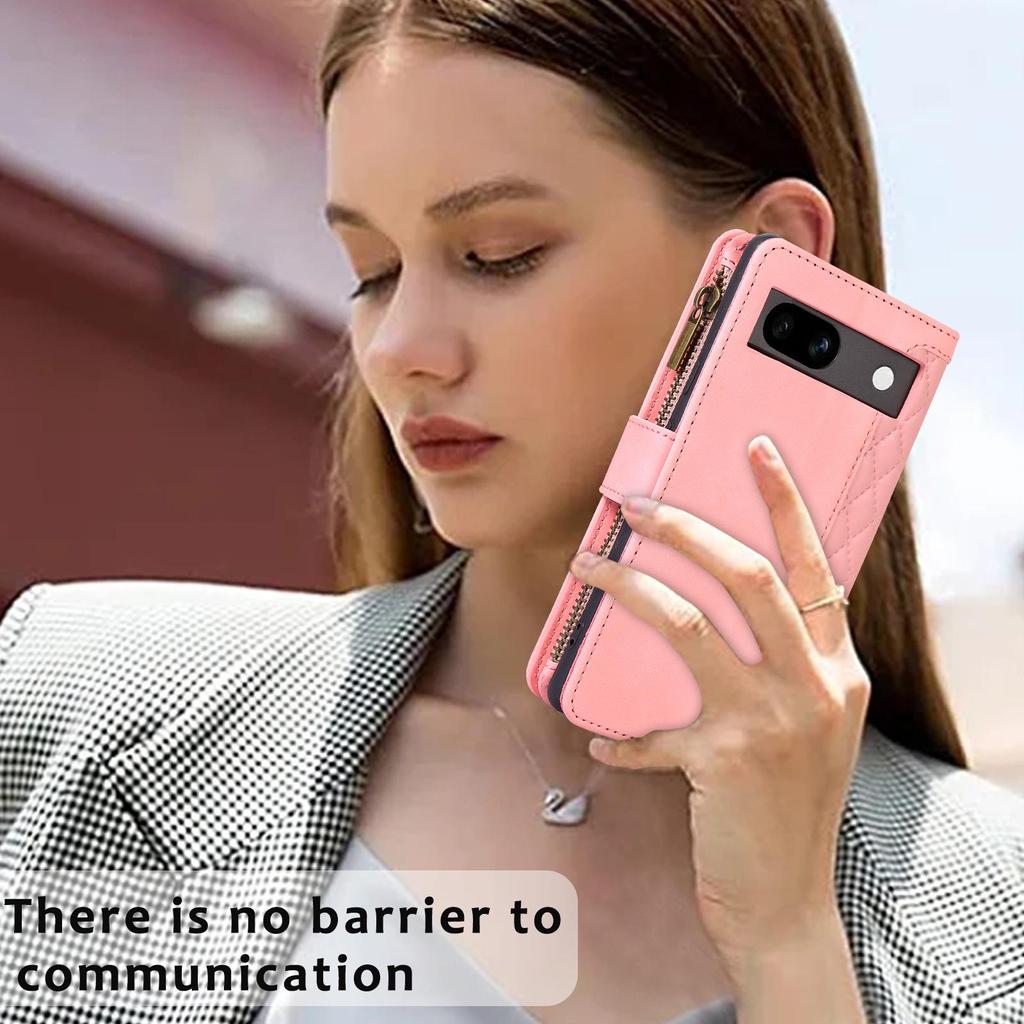 High-End Diamond Buckle Wallet Case for Google Pixel 7A
