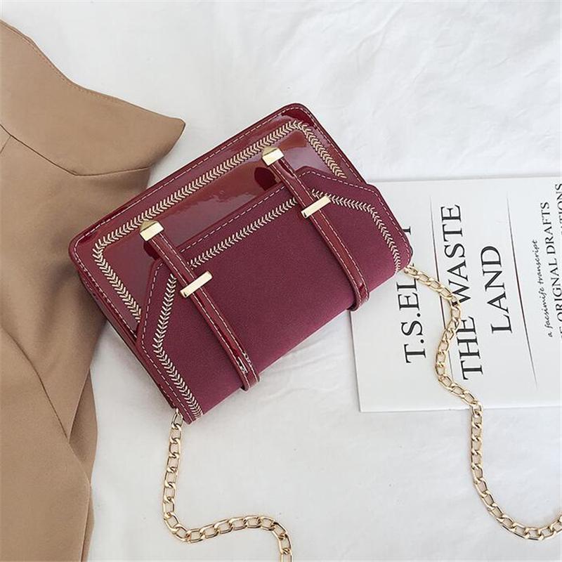 SCIONE Vintage Schultertasche mit Klappe für Damen, hochwertiges PU-Leder, Kette, Messenger-Umhängetaschen