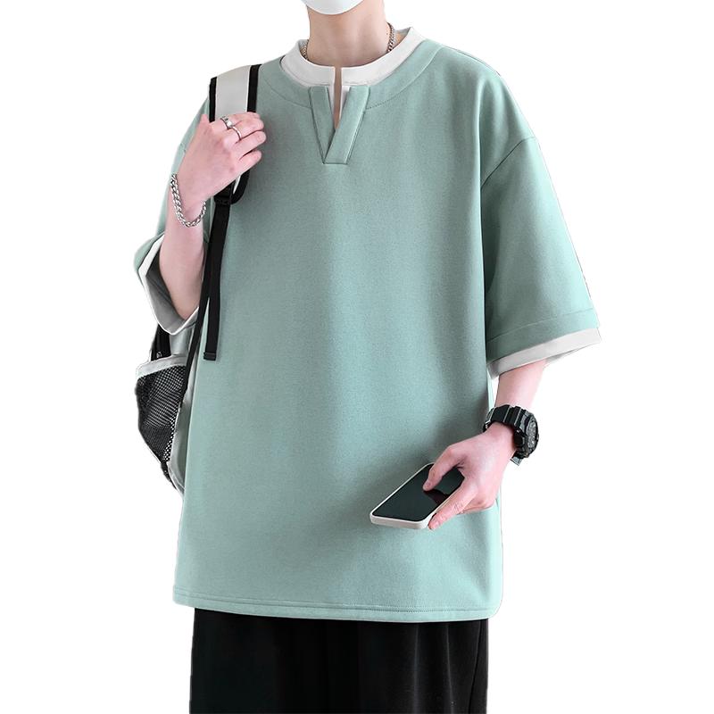 

Men s Ice Silk Breathable V-Neck T-Shirt XL