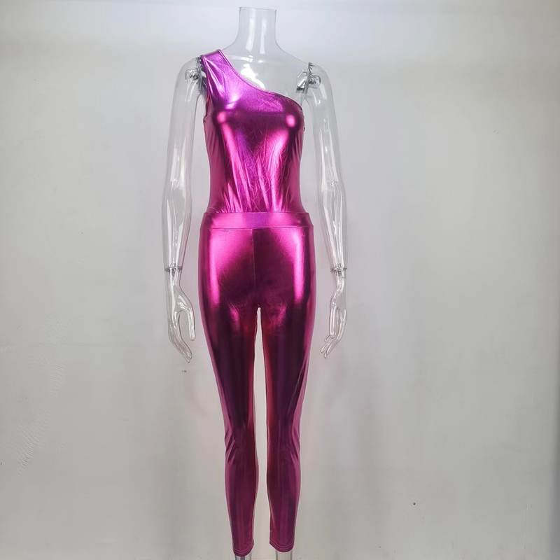 Ladies Summer Sexy One Shoulder Top Wrap Hipster Trouser Set