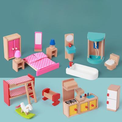 Wooden Children's Fun Play House Game Simulation Children's Small Furniture Toys Parent-child Interactive Desktop Games